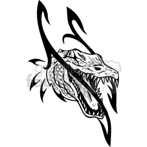 Tribal Alligator Tattoo Design