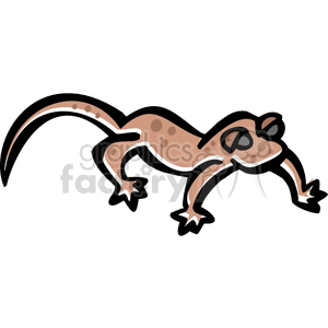 This image shows a cartoon lizard or gecko. It is brown in color, and has 2 large eyes