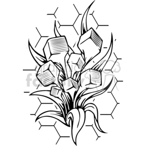 cube flower tattoo design
