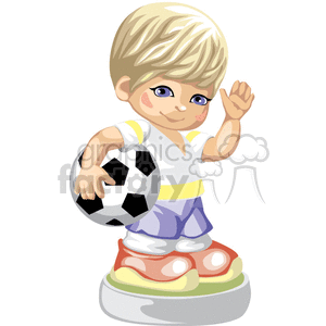 Small boy holding a soccer ball