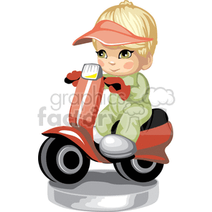 A child riding a scooter