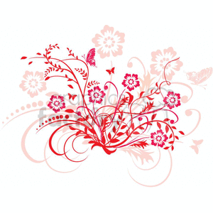 Floral swirl design graphic