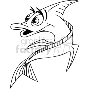 Funny water Fish in black and white