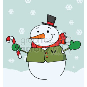 Festive Christmas Snowman with Candy Cane