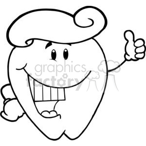 Happy Smiling Tooth Cartoon Illustration - Funny Dental