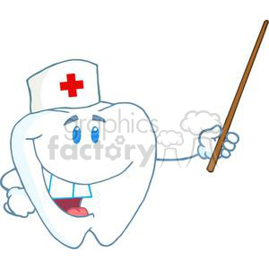 Cartoon Nurse Tooth Teaching - Dental Education