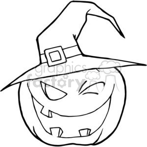 3106-Halloween-Pumpkin-Winking-A-Witch-Hat