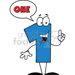 Cartoon Number 1 One Guy Clipart Royalty Free Clipart 380948