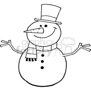 Outlined-Friendly-Snowman clipart #381394 at Graphics Factory.