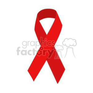 A red ribbon clipart symbolizing awareness and support for AIDS, HIV, and heart disease, as well as other things like DARE , Mothers again drugs, and others