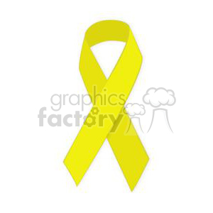 This clipart image displays a yellow awareness ribbon, symbolizing various causes including suicide prevention, bladder cancer awareness, and support for the military.