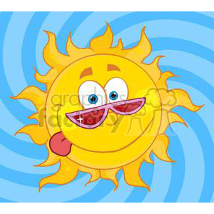 4037-Happy-Sun-Mascot-Cartoon-Character-With-Shades