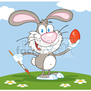 bunny rabbit holding an egg