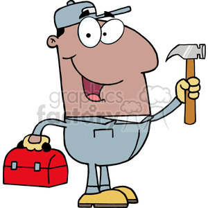 Cartoon Character of a Funny Carpenter or Handyman