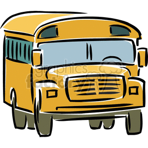 Cartoon yellow school bus 