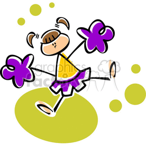 Whimsical cartoon cheerleader 