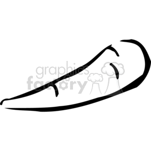 This is a  simple black and white clipart image of a carrot.