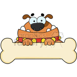 Cartoon dog with a big bone