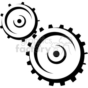 black and white cogs