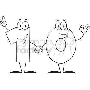 12837 RF Clipart Illustration Number Ten Cartoon Character