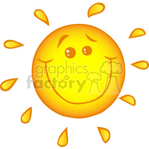 12892 RF Clipart Illustration Smiling Sun Cartoon Character