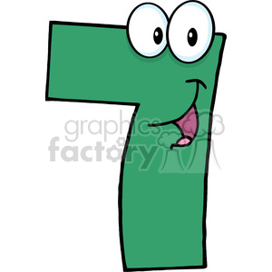 Funny Green Number Seven for Education