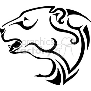 The image is a stylized, black and white outline of a polar bear's head in profile. It has a tribal or tattoo style design, suitable for vinyl-ready graphics.