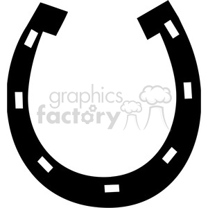 Black and white clipart image of a horseshoe.