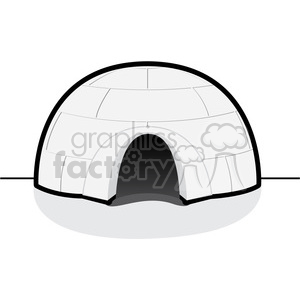 A clipart image of an igloo, a dome-shaped shelter built from blocks of ice.