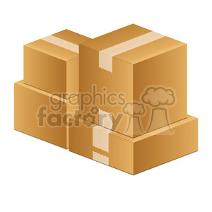 Vector clipart image of cardboard boxes stacked together.