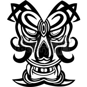ancient tiki face masks clip art 019