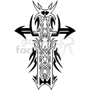 A decorative tribal-style cross design, suitable for vinyl cutting or tattoo art.