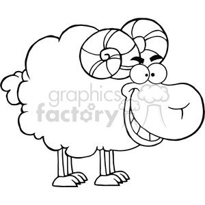   The clipart image depicts a cartoon ram. It