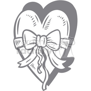 A clipart image of a heart wrapped with a bow, symbolizing love and Valentine's Day.