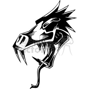 Aggressive Wild Boar Head Tattoo Design - Vinyl Ready