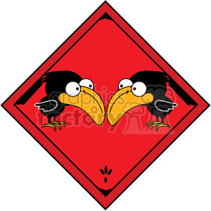 Crow crossing Sign in color