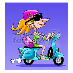 girl riding her scooter
