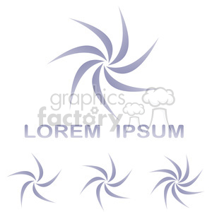 Clipart image featuring multiple purple pinwheel shapes and the text 'Lorem Ipsum' in the center, symbolizing placeholder content.