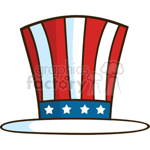 royalty free rf clipart illustration cartoon illustration of patriotic american top hat vector illustration isolated on white