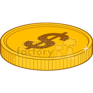   royalty free rf clipart illustration golden dollar vector illustration isolated on white background 