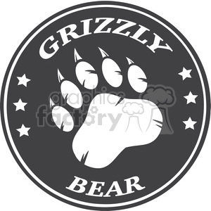 Grizzly Bear Paw Print Emblem