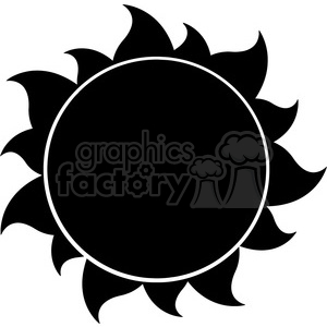 black silhouette sun vector illustration isolated on white background