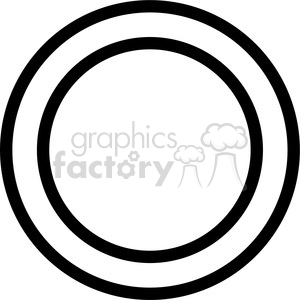 This is a clipart image of three concentric circles with a black outline on a white background.