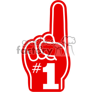 number one imprinted foam hand vector cut file white lines