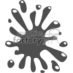 Clipart image of a black ink splatter with irregular edges and smaller splashes around it.