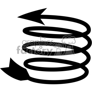 A clipart image of a coiled spring with arrows pointing in opposite directions at each end.