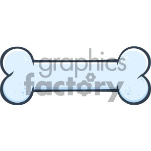 A cartoon illustration of a large blue bone with a blank space in the center for text or captions. The bone has a light blue color with a darker outline and small dotted patterns for added texture.