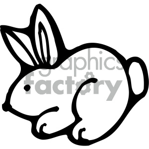 cartoon clipart bunny 008 bw