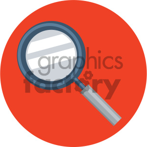 magnifying glass circle background vector flat icon