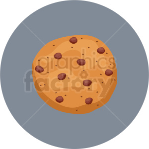 chocolate chip cookie vector flat icon clipart with circle background